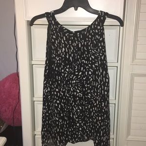 Merona - Ruffled Black & White Sleeveless Top!!